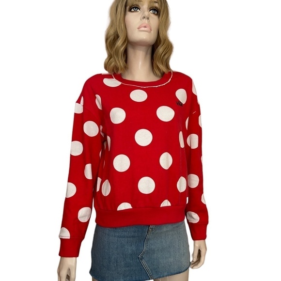 Vans Disney Mickey's 90th Birthday Mini Mouse Polkadot Fleece Sweatshirt S-M - Picture 3 of 16
